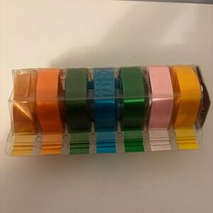 Vintage 3M Sasheen Ribbon Keeper Pack 7 Rolls Rainbow Colors 3/4in x 150ft 750-S